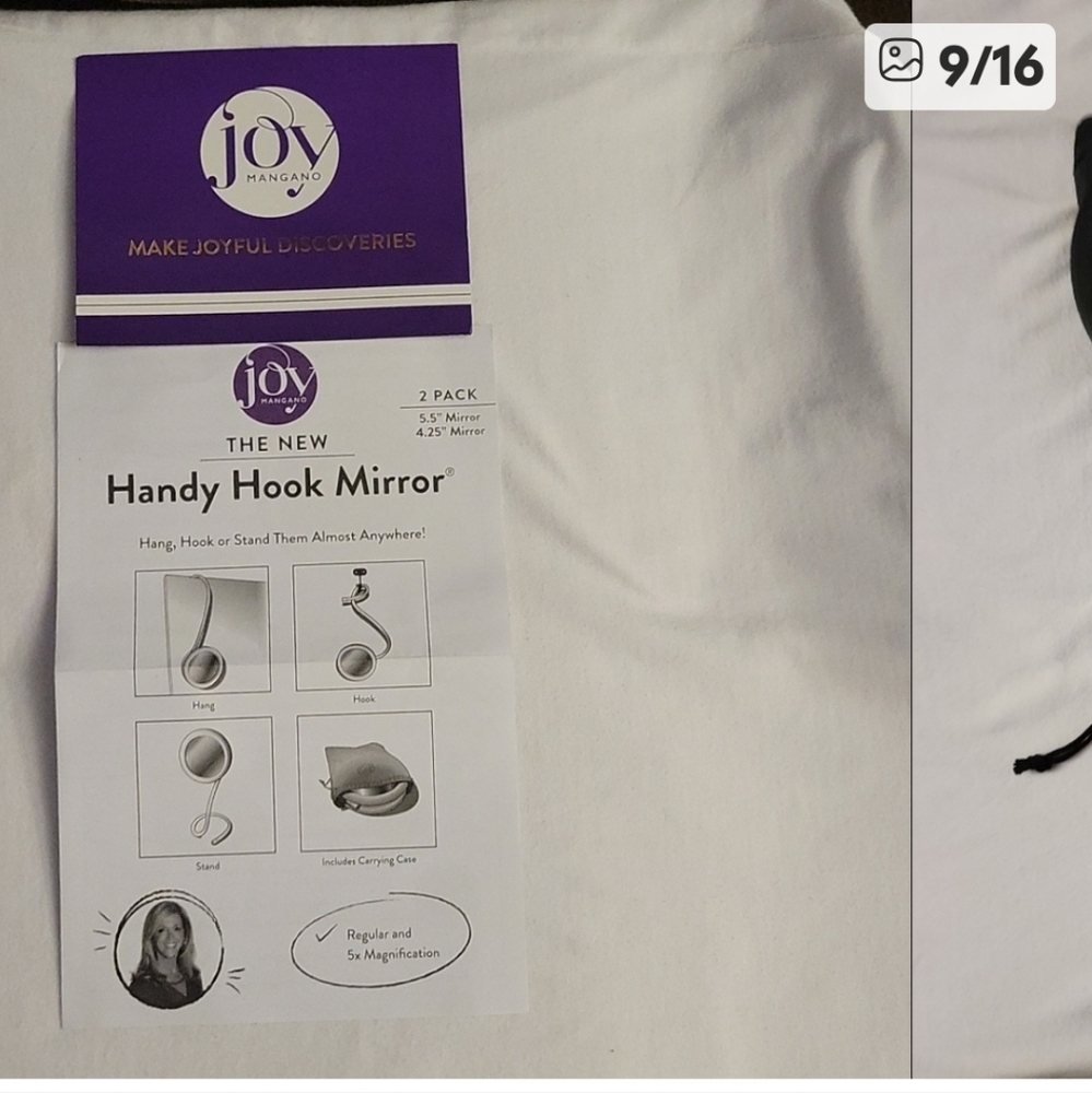 Joy Mangano Women Handy Hook Mirror Set - Purple - Picture 11 of 13